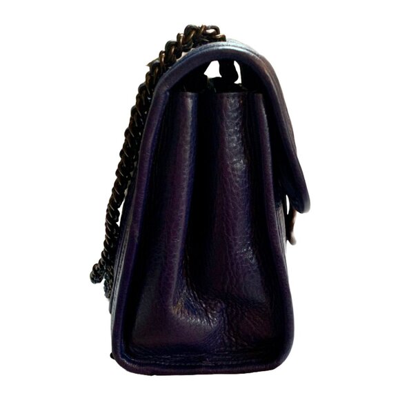 COACH Cadet Blue Leather Melody Shoulder Bag 29 With Quilting & Chain Link Strap - Picture 6 of 14